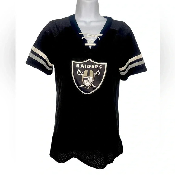 NFL Tops - NFL Raiders Womens Jersey size medium with ties at the neckline